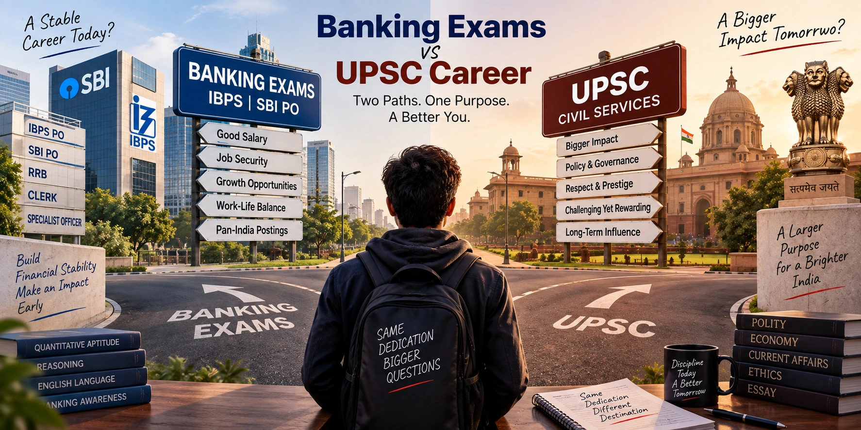 Banking Exams (IBPS/SBI PO) vs UPSC: A Realistic Career Comparison cover image