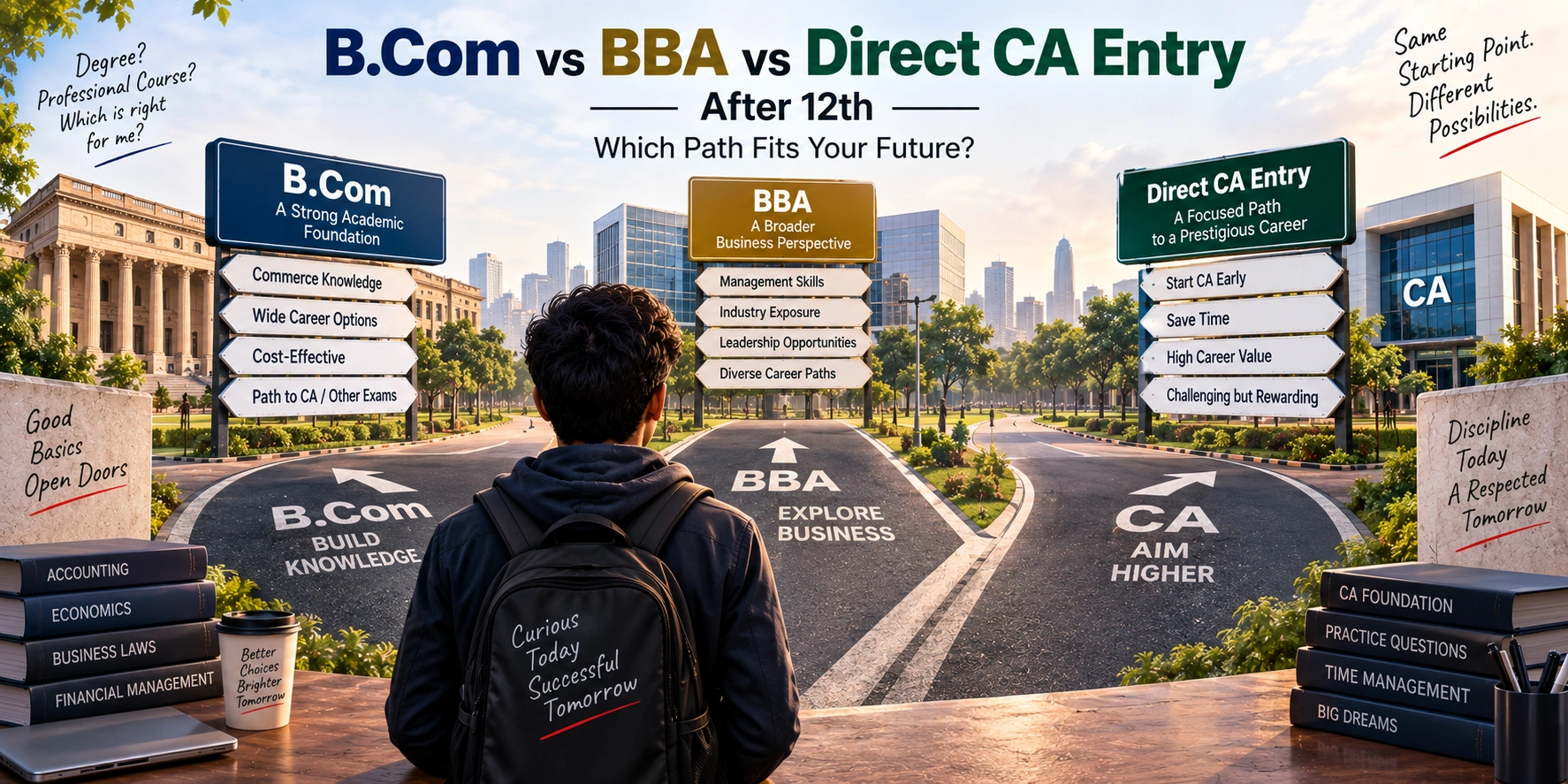 B.Com vs BBA vs Direct CA Entry After 12th: What Each Costs cover image