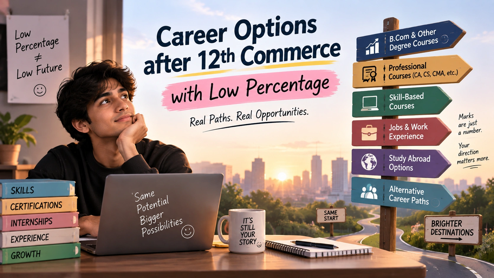 Career Options After 12th Commerce With Low Percentage cover image