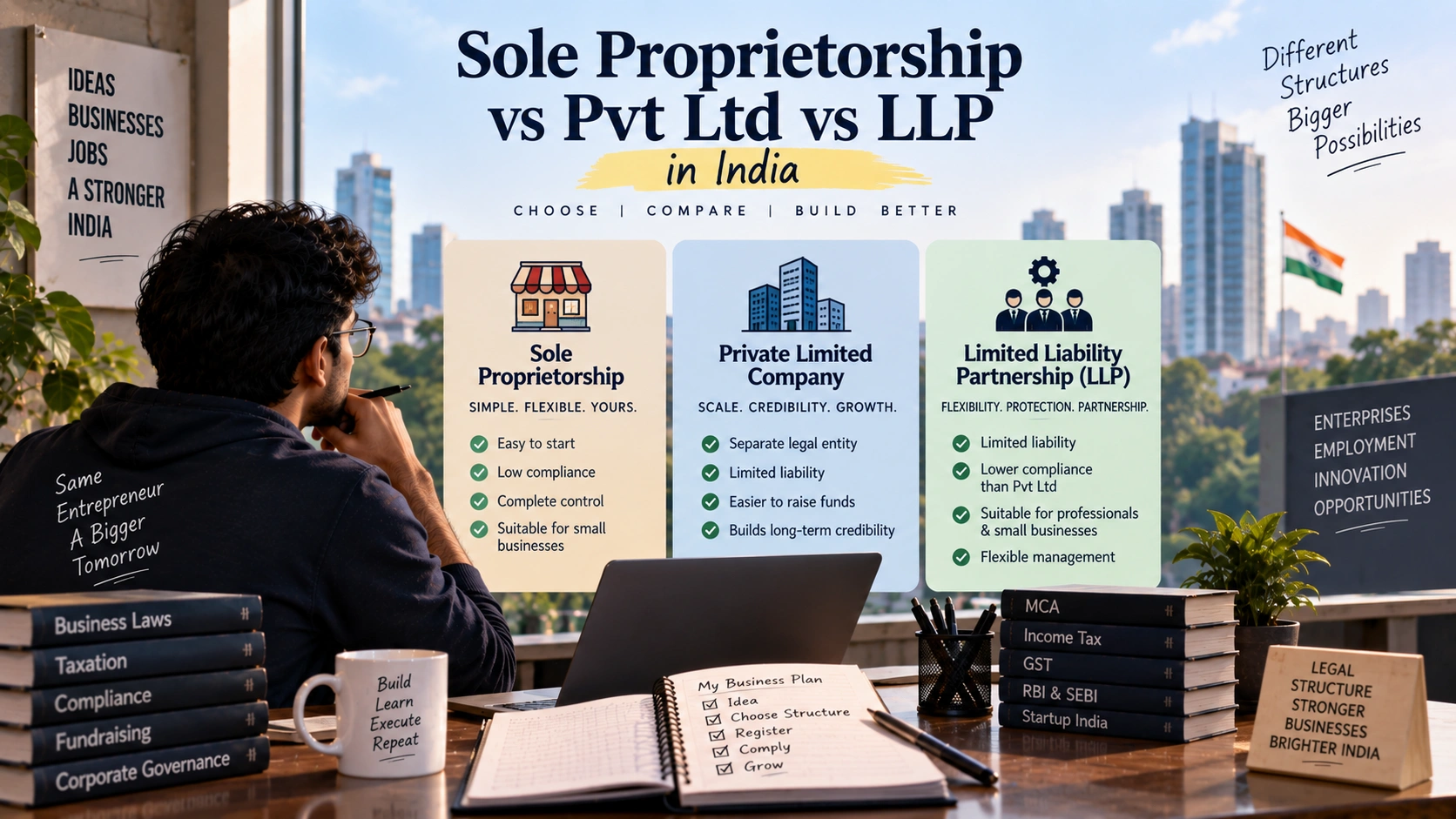 Sole Proprietorship vs Pvt Ltd vs LLP: 2026 Guide cover image